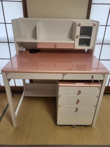【週末限定値下げセール】2018年型 DECOPRI デコプリコイズミ学習デスク SDF-247 PW PM ピンク お姫様デスク 学習机 女の子 新学期 入学祝い 中古品 千葉 手渡しのみ