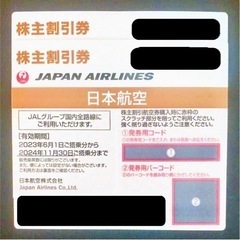 JAL 株主優待券 ２枚 有効期限 2024年11月30日 日本航空