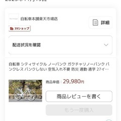 ノーパンク自転車オートライト(27インチ)6段ギア