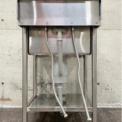 D 一槽シンク 流し台 ステンレス流し 蛇口2個 キッチン 洗い場 業務用 台所