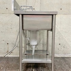 D 一槽シンク 流し台 ステンレス流し 蛇口2個 キッチン 洗い場 業務用 台所