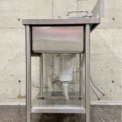 D 一槽シンク 流し台 ステンレス流し 蛇口2個 キッチン 洗い場 業務用 台所