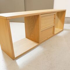 人気の無印良品(MUJI)のオーク材 3段×1列スタッキングシェルフ/DVD