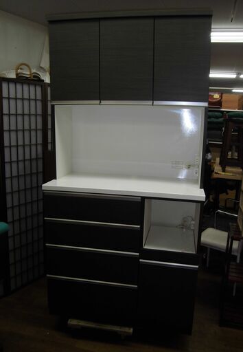R238 NITORI ニトリ ZOROシリーズ、キッチンボード、食器棚、幅100cm Used