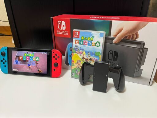 【中古】Nintendo Switch本体 +どうぶつの森 SDカード付き