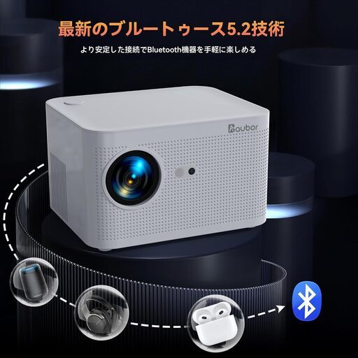 プロジェクター4K 家庭用 WiFi6 \u0026 Bluetooth5.2  15000LM 1080PフルHD   高輝度プロジェクター