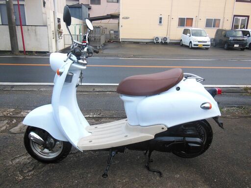 2st YAMAHA VINOビーノ ホワイト セル始動 メーターオーバー速く好調