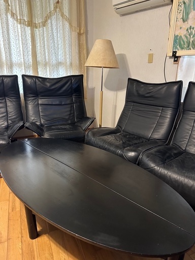 Cassina(カッシーナ)製VERANDA(ヴェランダ)本革ソファーテーブルセット(応接セット)