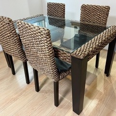 アジアン家具　ダイニングテーブル　ウォーターヒヤシンス