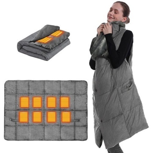 電気毛布 着る毛布 ベスト ブランケット 110x130cm usb