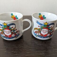 【無料】中古子供用コーヒーカップ2個セット　サンタクロース