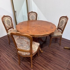 イタリア 象嵌 ダイニングセット