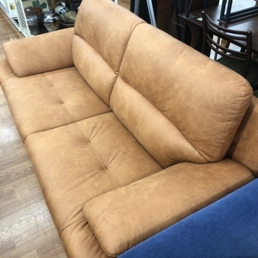 2人掛けソファー　合皮　キャメル　お売りします！