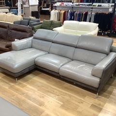 トレファク神戸南店】電動リクライニングソファー レザー オットマン付 