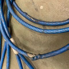 ワイヤーロープ  牽引ロープ 被覆 玉掛け 1.2cm 1.5cm 7本セット まとめ 工事用材料