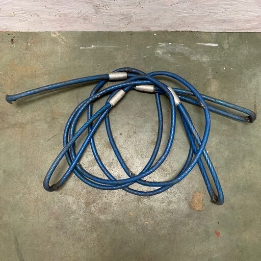 ワイヤーロープ  牽引ロープ 被覆 玉掛け 1.2cm 1.5cm 7本セット まとめ 工事用材料