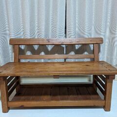 【子供にぴったり】ビンテージ木製ベンチ