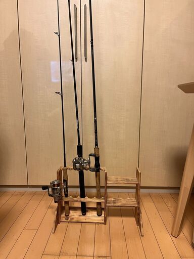 【DAIWA MEGABASS OLYMPIC】釣竿　バスロッド3本 リール２個 ロッドスタンド１個 セット