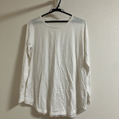 ロング丈白Tシャツ　L