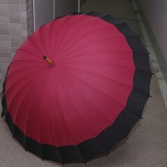 【無料】和傘　赤×黒　60cm　未使用品