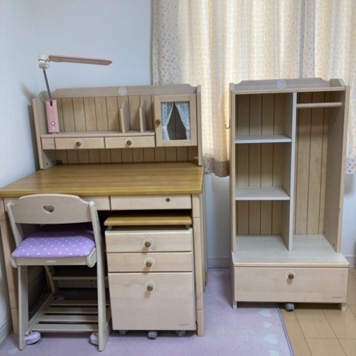 コイズミ学習デスク \u0026  ハンガーラック　セット
