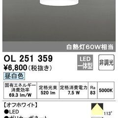 小型LED照明器具＜OL 251 359＞【ODELIC】