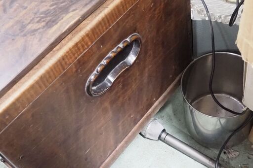 長火鉢、昭和レトロ、五徳付き、欅剥く