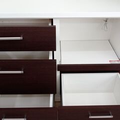 ★ジモティ割あり★  レンジボード ブラウン・ホワイト H181×D42×W104.5 クリーニング済み TJ3826 ☆ジモティ割あり☆ レンジボード ブラウン・ホワイト H181×D42×W104.5