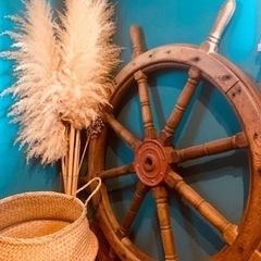 古船 舵輪 ハンドル アンティーク 西海岸 お洒落