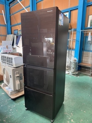 決まりました☆Panasonic☆冷凍冷蔵庫☆335L☆ガラストップ☆3ドア☆ブラウン☆美中古☆