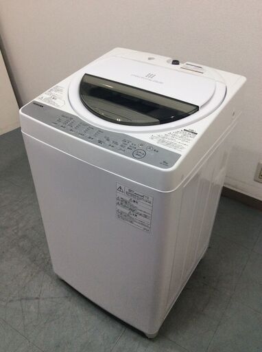 （5/22受渡済）JT8158【TOSHIBA/東芝 6.0㎏洗濯機】美品 2019年製 AW-6G6 家電 洗濯 簡易乾燥付