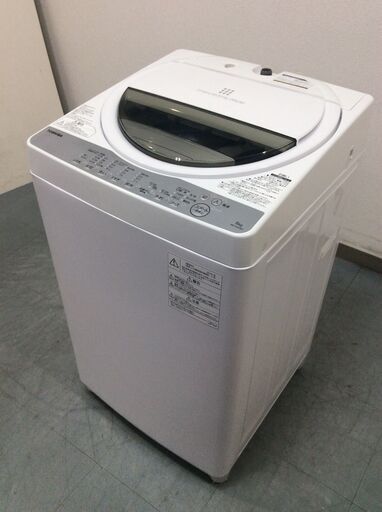 (2/24受渡済)JT8159【TOSHIBA/東芝 6.0㎏洗濯機】美品 2019年製 AW-6G6 家電 洗濯 簡易乾燥付