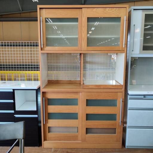 【愛品倶楽部柏店】モリタインテリア 4枚スライド扉キッチンボード