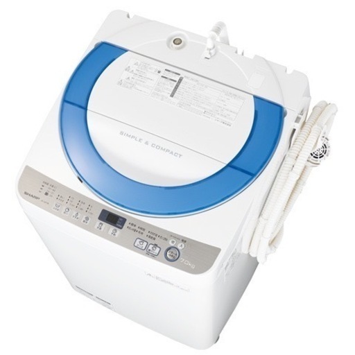 【引取】SHARP シャープ 洗濯機 7kg ES-GE70R 2016年製 取扱説明書付き 動作確認済み