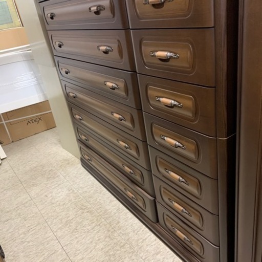 チェスト キャビネット アルバ 7段 茶 ※24000306907