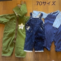 70サイズ　子供服　ロンパース　オーバーオール　3点　used ...