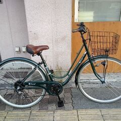 [maruishi] Lueed 27吋 ファッションシティーサイクル 外装6段/LEDオート/グリーン