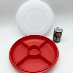 未使用◆タッパーウェア◆オードブル皿◆赤◆仕切り４個◆