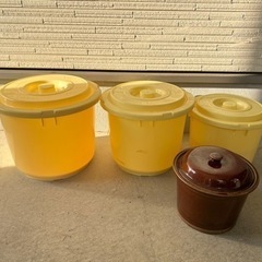 漬物容器　3個セット　（大、中、小、陶器）