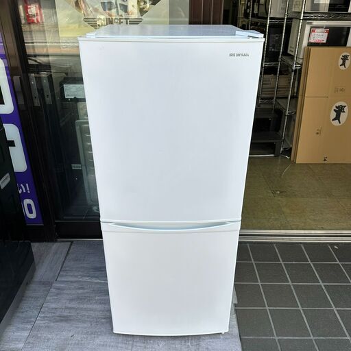 アイリスオーヤマ 2ドア冷蔵庫 IRSD-14A-W 2021年製 通電確認済み 52Lフリーザー 高さ調整ガラス棚