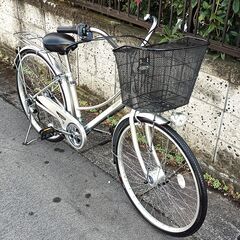 ☆美品!!お届け可！☆ 26インチ 自転車 『HAMBURG』 シルバー シマノ6段