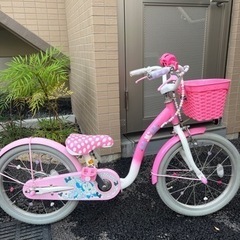 ミニーマウスポルカドット 18インチ子供用自転車