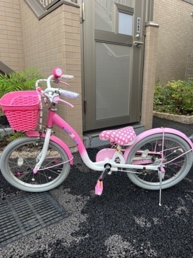 ミニーマウスポルカドット 18インチ子供用自転車
