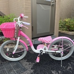 【ネット決済】ミニーマウスポルカドット 18インチ子供用自転車