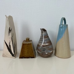 ❸   0円‼️手作り　陶器　花瓶、水差し、インテリア置き物