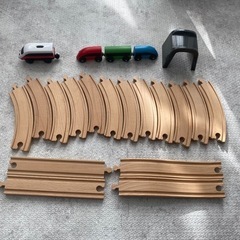【受渡者決定済】IKEA木製プラレールセット＋電池式機関車