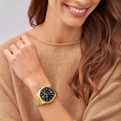 特価セール！差がつく…ゴールド×ブラック！フォッシル腕時計 メンズ