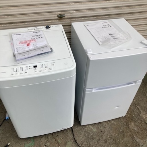 【取引中】B610 2022年製　冷蔵庫＋洗濯機　家電セット　一人暮らしサイズ　IAW-T504 PRC-B092D-W