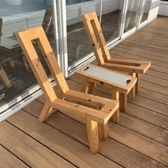 木製創作　椅子テーブルセット