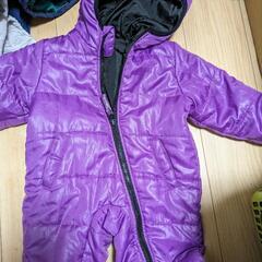 90サイズ　ジャンプスーツ　紫